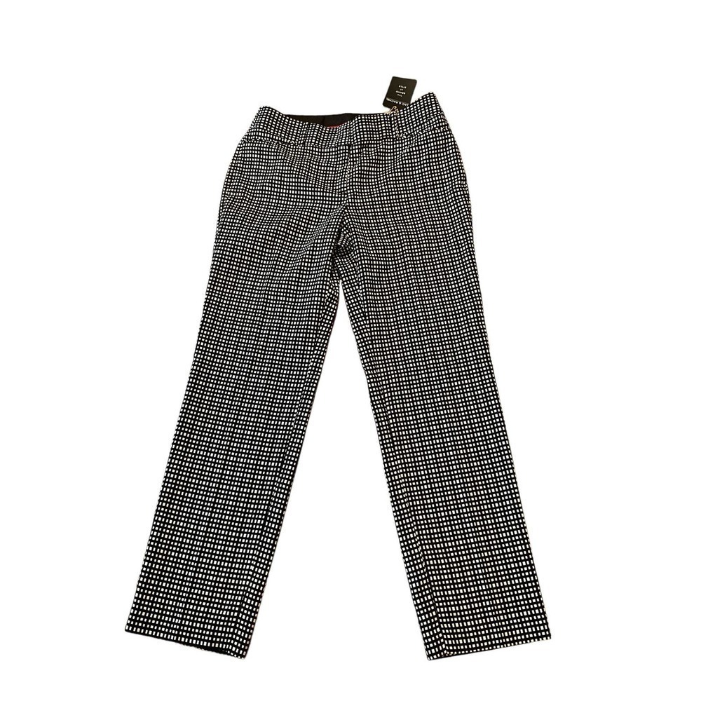 Zac & Rachel Trouser Pant Women's SZ 10 Black Slim Leg High Rise Polyester Blend